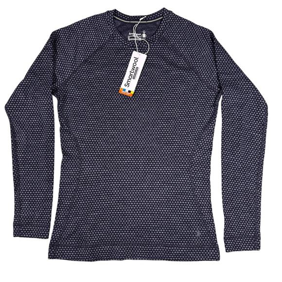 Smartwool Base Layer 250 Merino Wool Thermal Womens Medium Black Grey Dot Crew - Picture 2 of 7